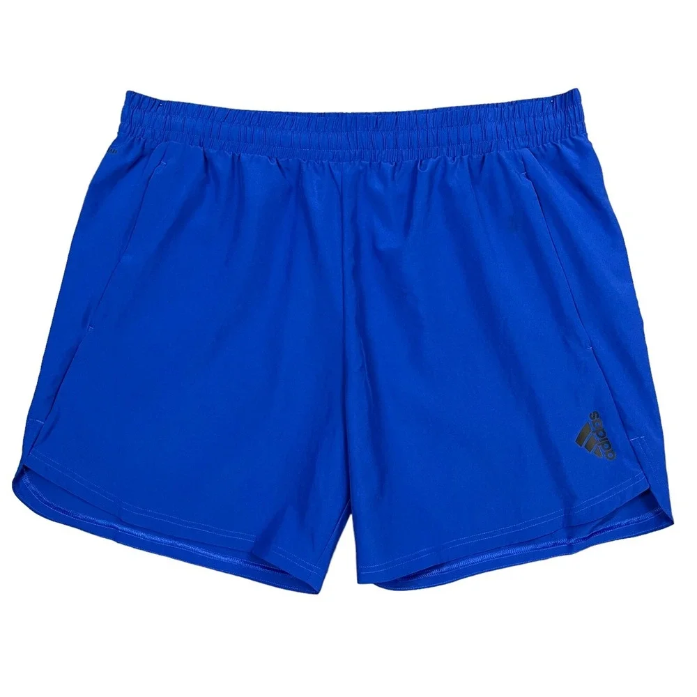adidas Mens Athletic Shorts Size 2XL‎ (38x7) Blue Moisture-Wick Zippered Pockets